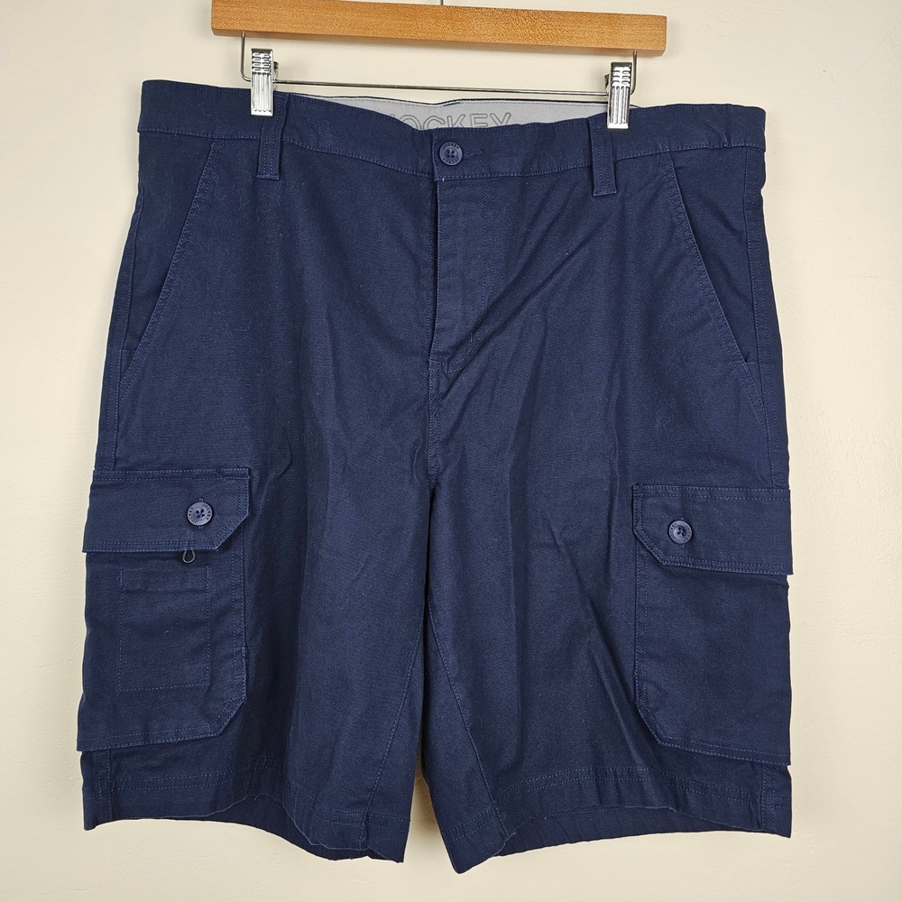 Jockey Cargo Shorts Mens 38 Navy Blue Outdoor Utility Stretch Pockets